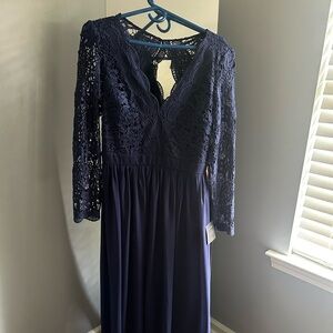 Lulus long sleeve with lace formal gown